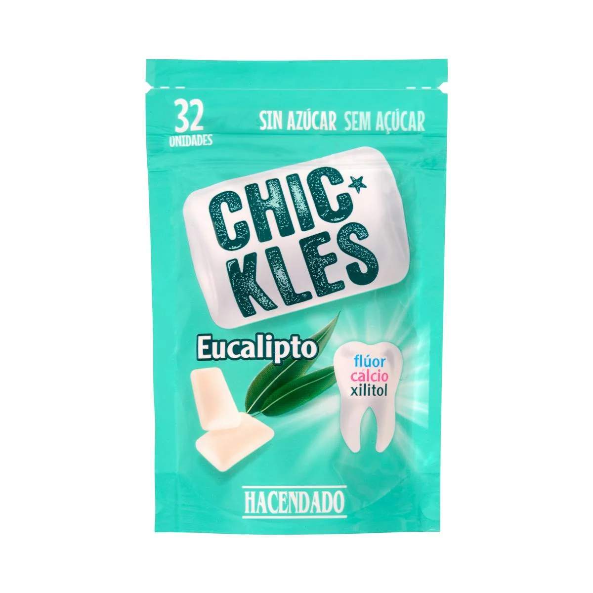 Dragee-Kaugummi mit Eukalyptusgeschmack, zuckerfrei Hacendado