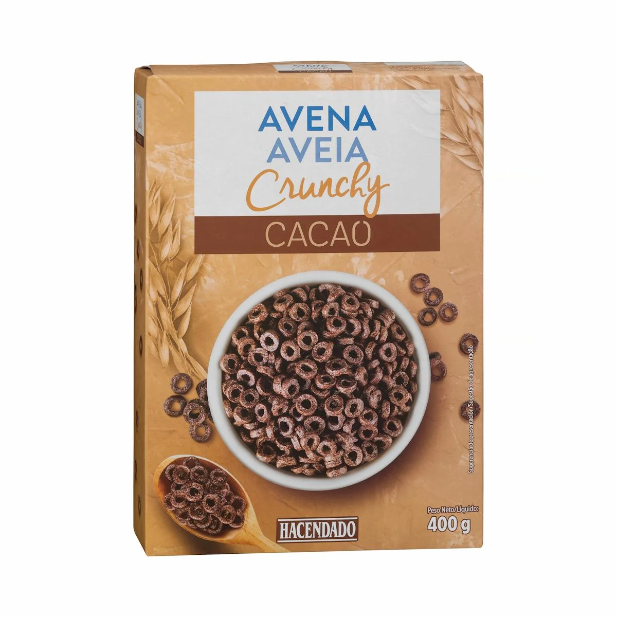 Cereals avena Crunchy Hacendado de cacau