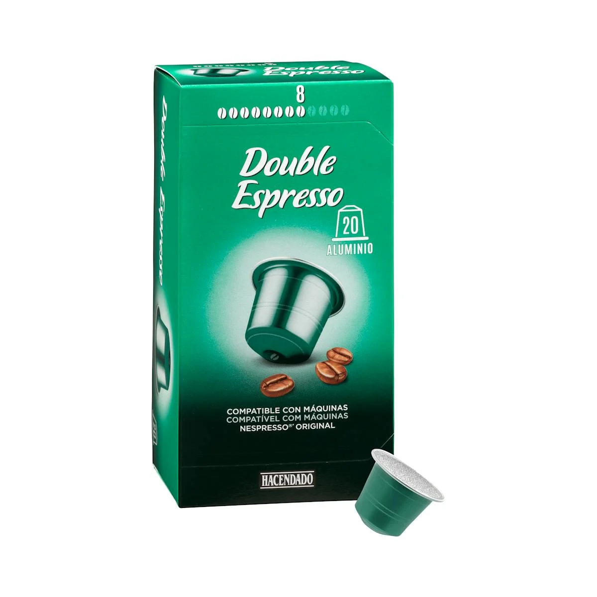 Café double espresso en capsules Hacendado