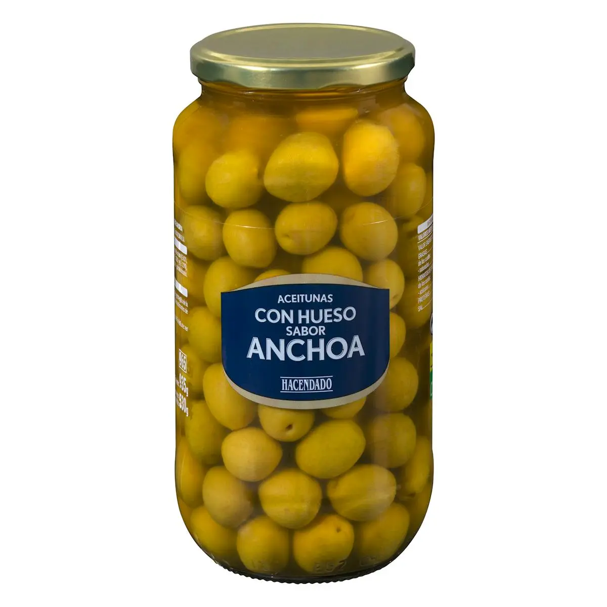 Anchovy flavour green olives with stones Hacendado