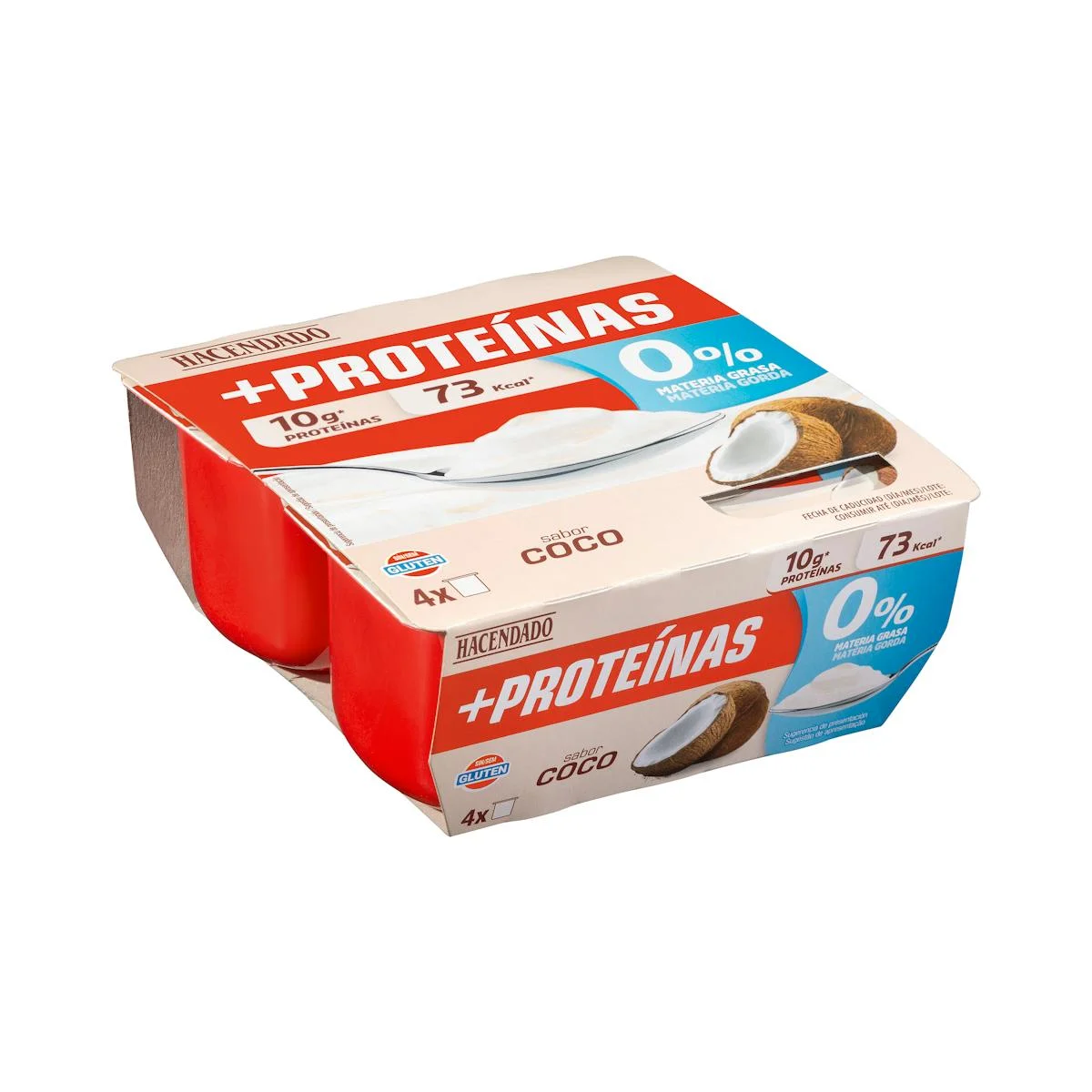 +Proteínas Dairy dessert Coconut flavour 0% fat 10 g protein Hacendado
