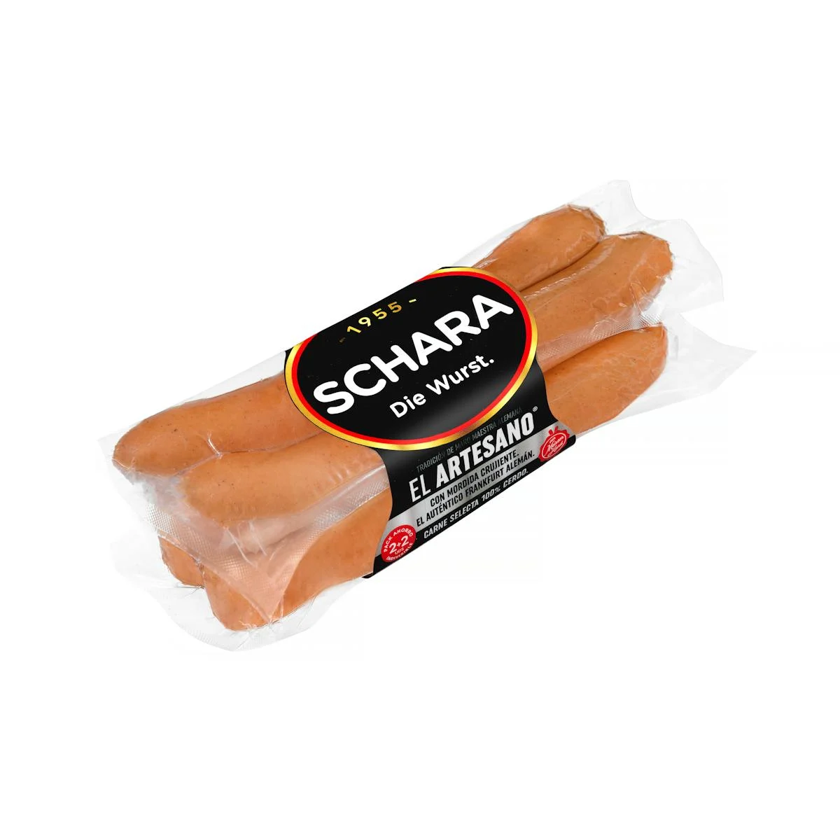 Gekochte, geräucherte Schweinewürstchen Schara