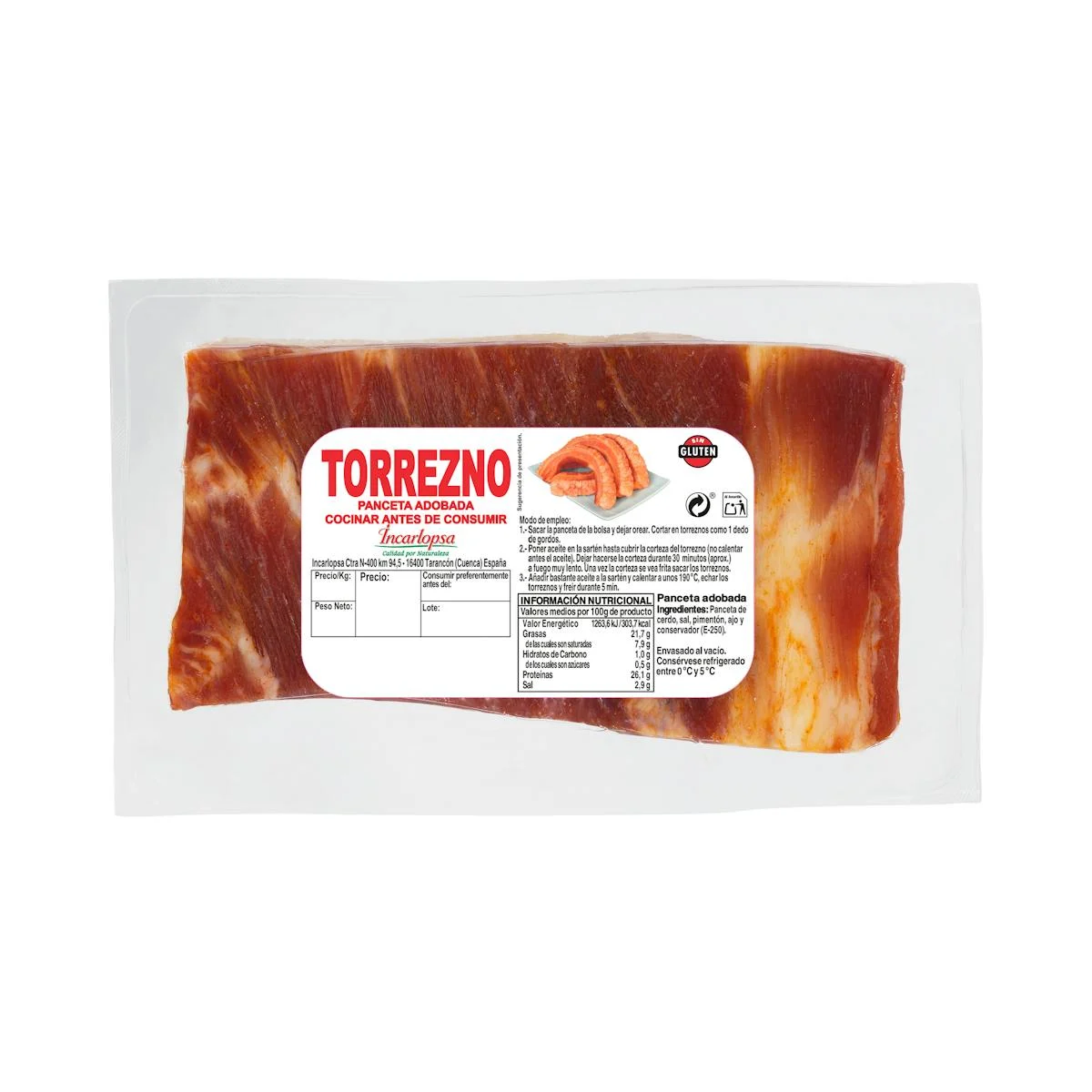 Panceta adobada torrezno