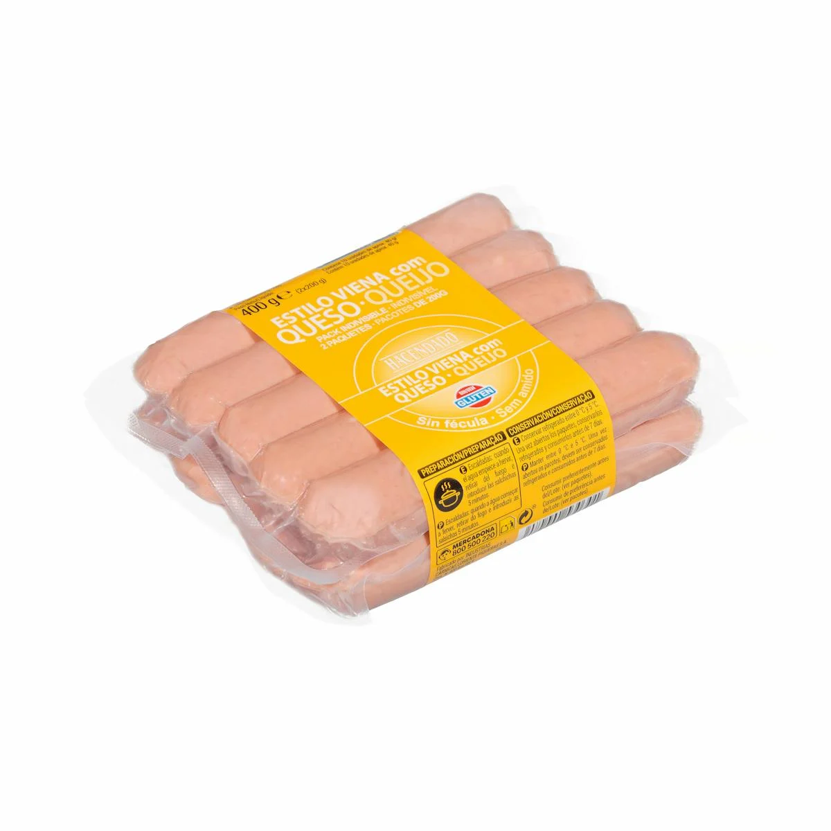 Vienna style sausages with cheese Hacendado