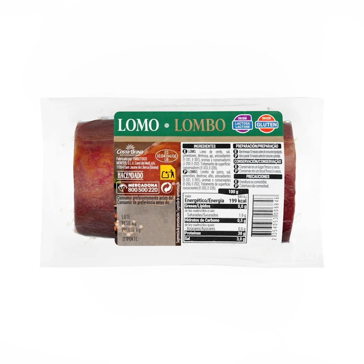 Longe de porc séchée Hacendado