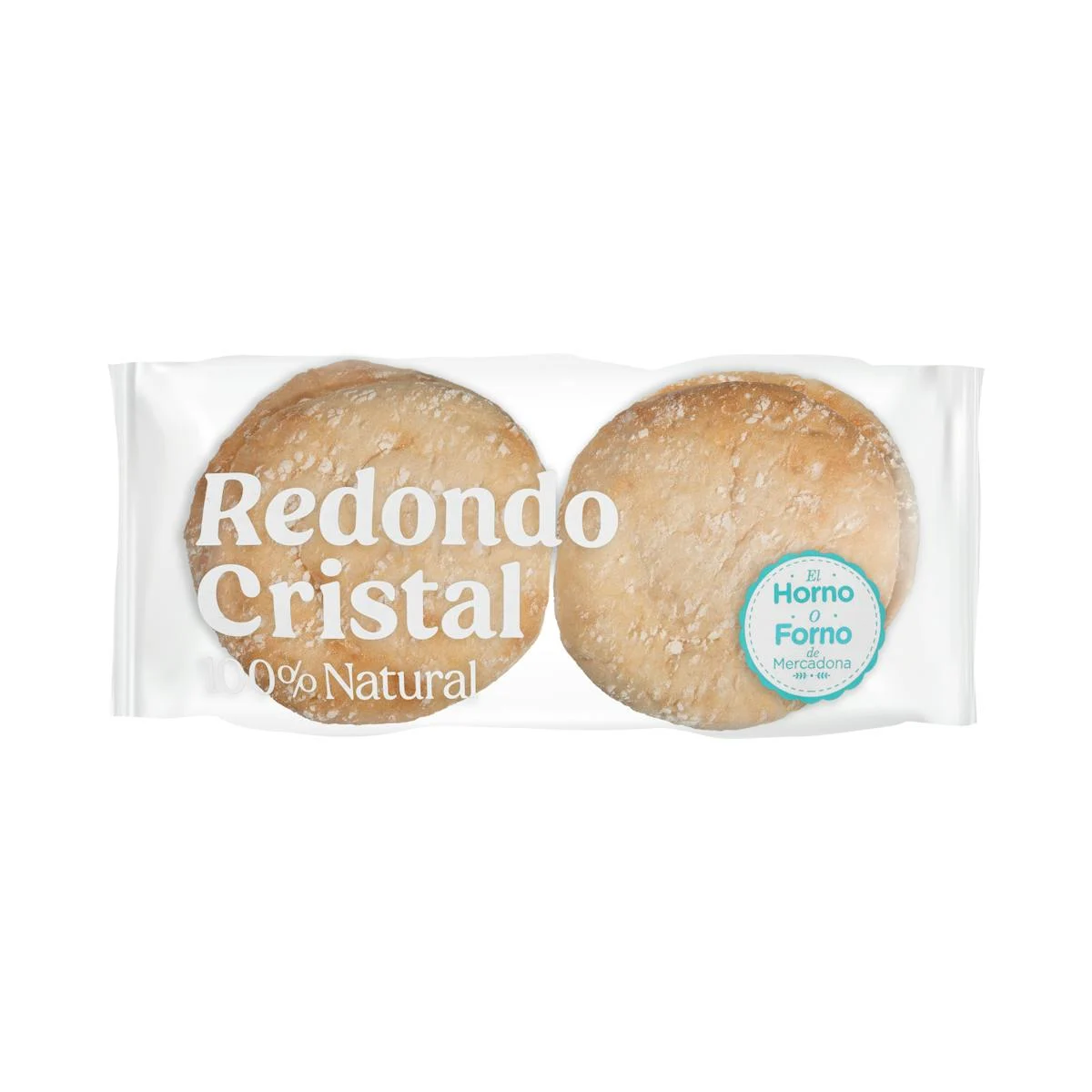 100 % natural cut round glass bread rolls