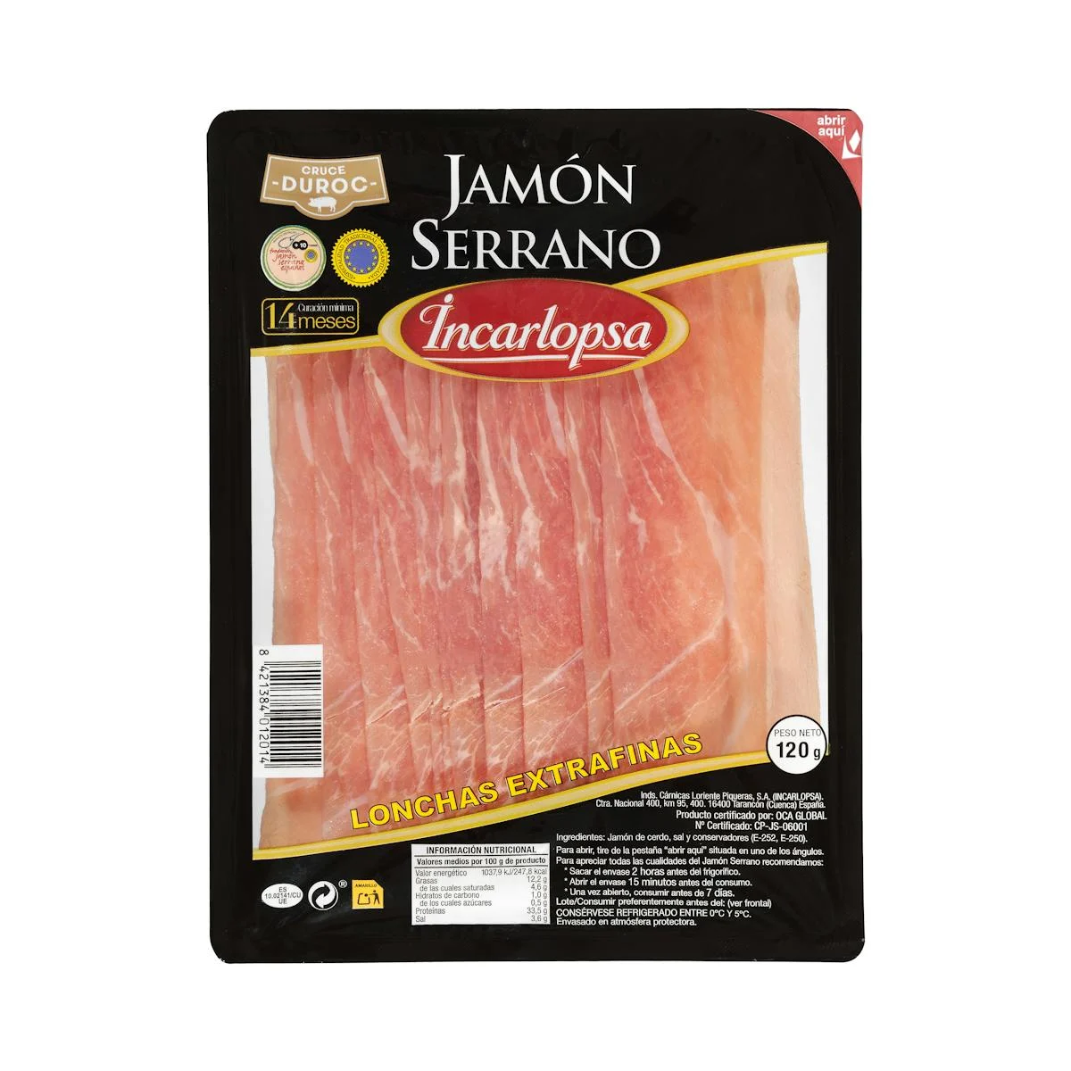 Pernil serrà Incarlopsa talls extrafins