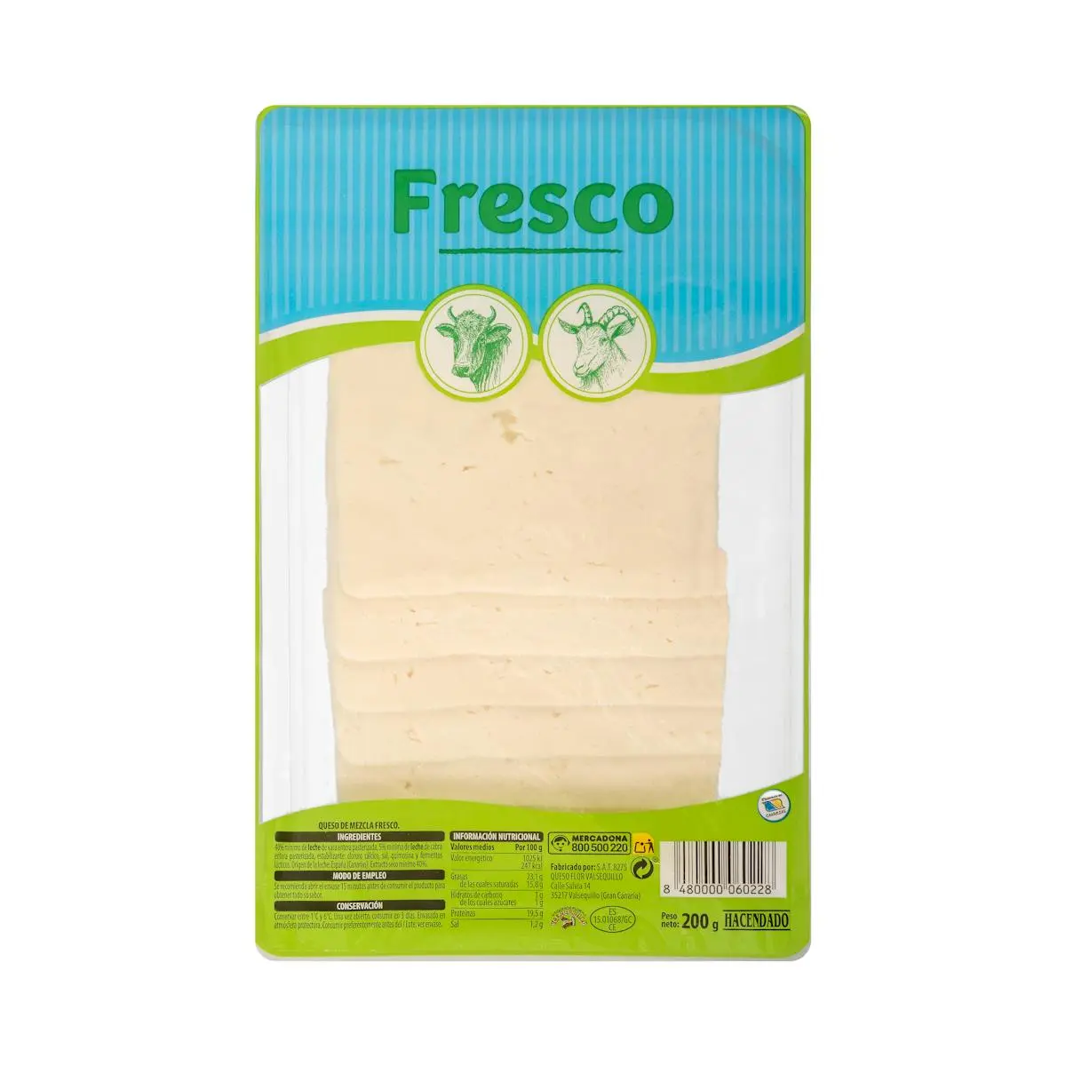 Fresh mix sliced cheese Hacendado