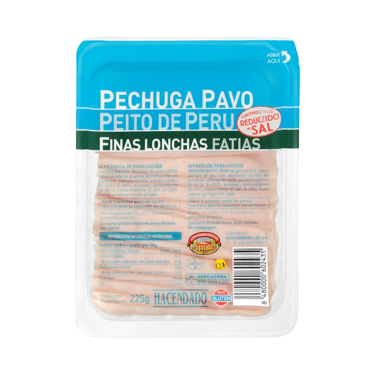 Low in salt turkey breast thinly-sliced Hacendado