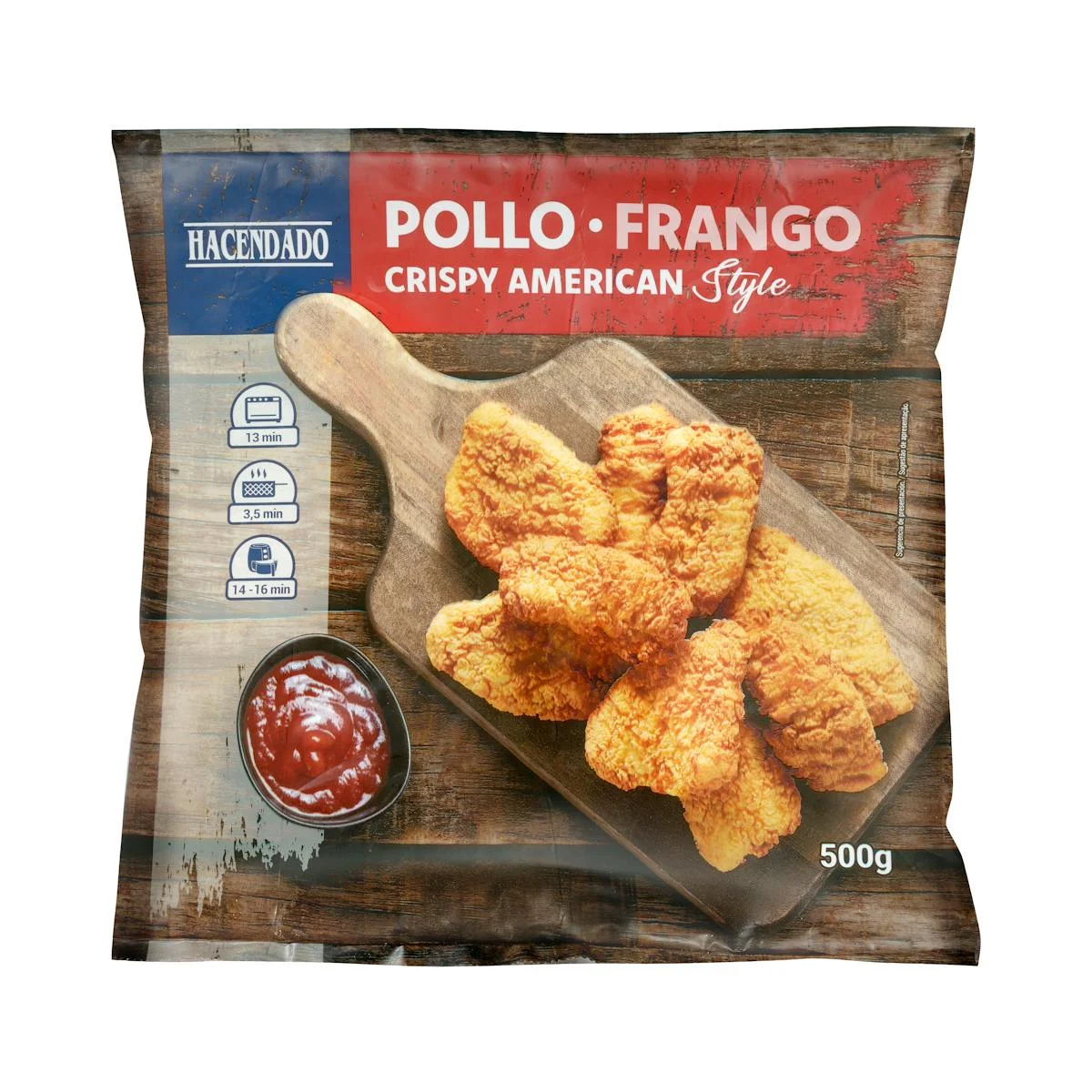 Deep-frozen Crispy American Style battered marinated chicken Hacendado