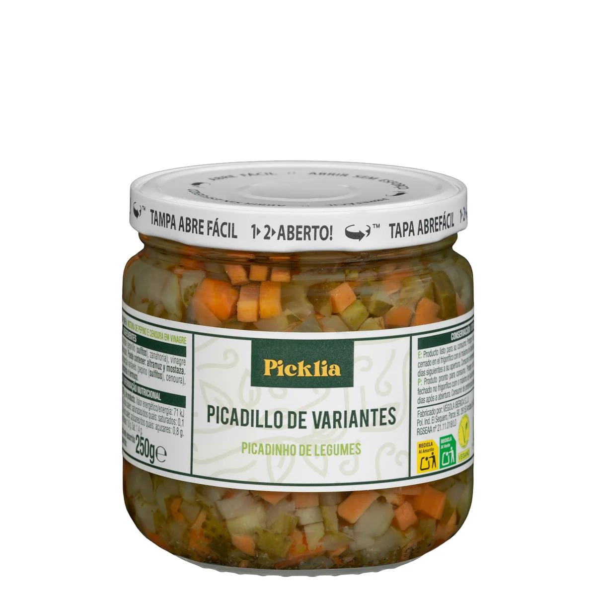 Chopped vegetables in vinegar