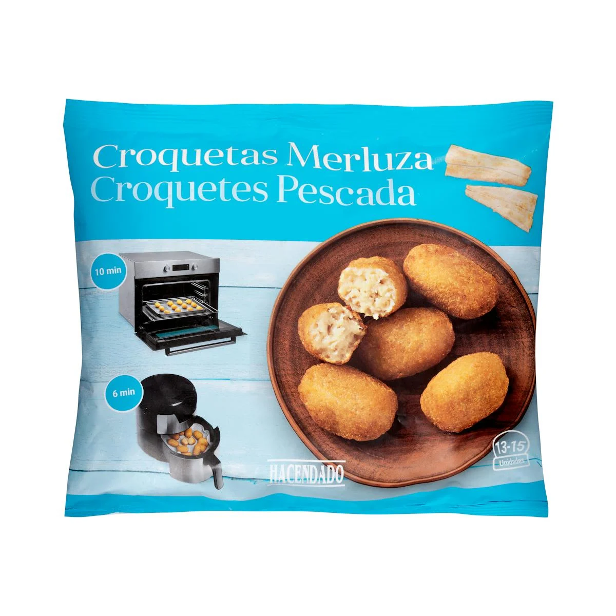 Tiefgefrorene Seehecht-Kroketten Hacendado