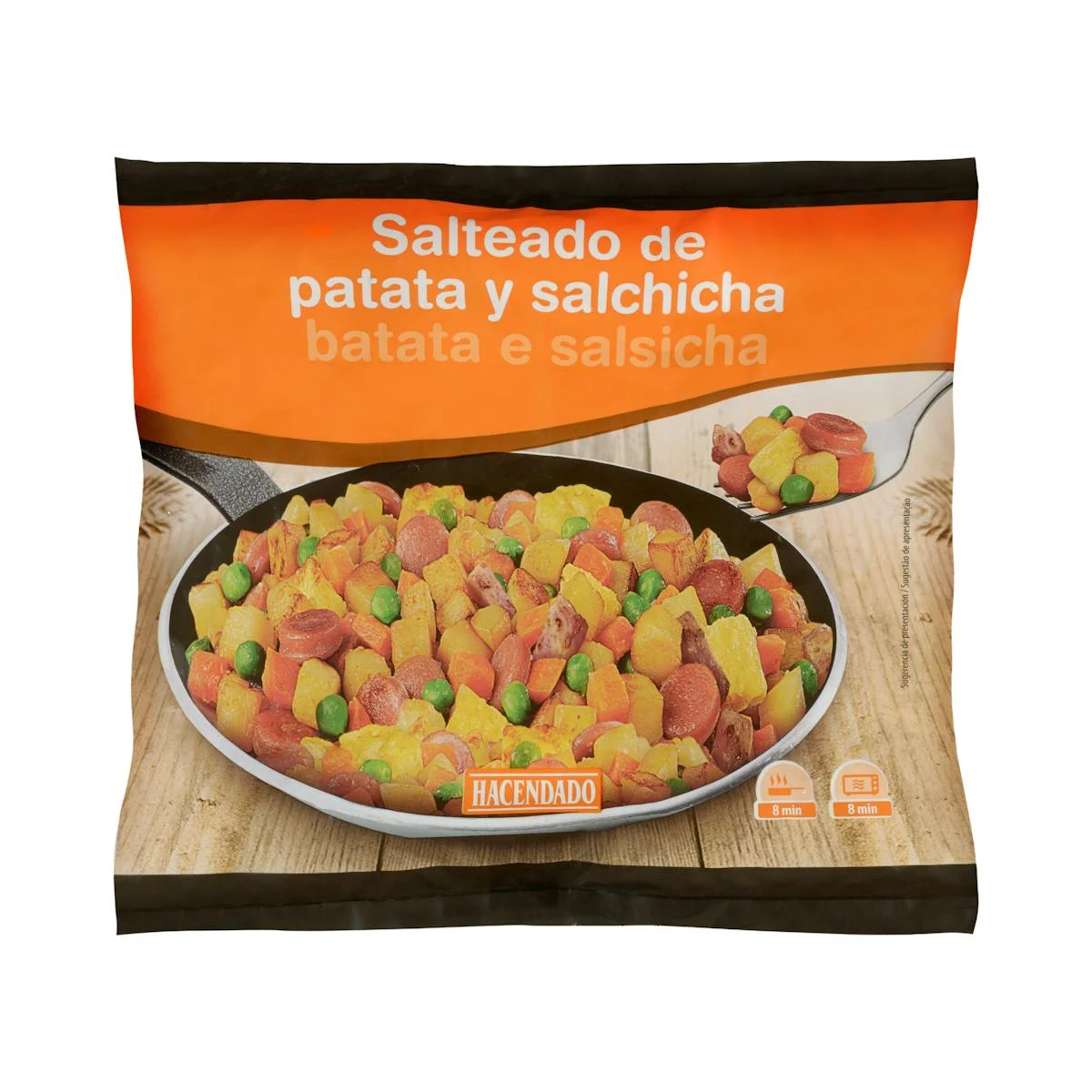 Poêlée de pommes de terre et saucisse Hacendado, surgelée