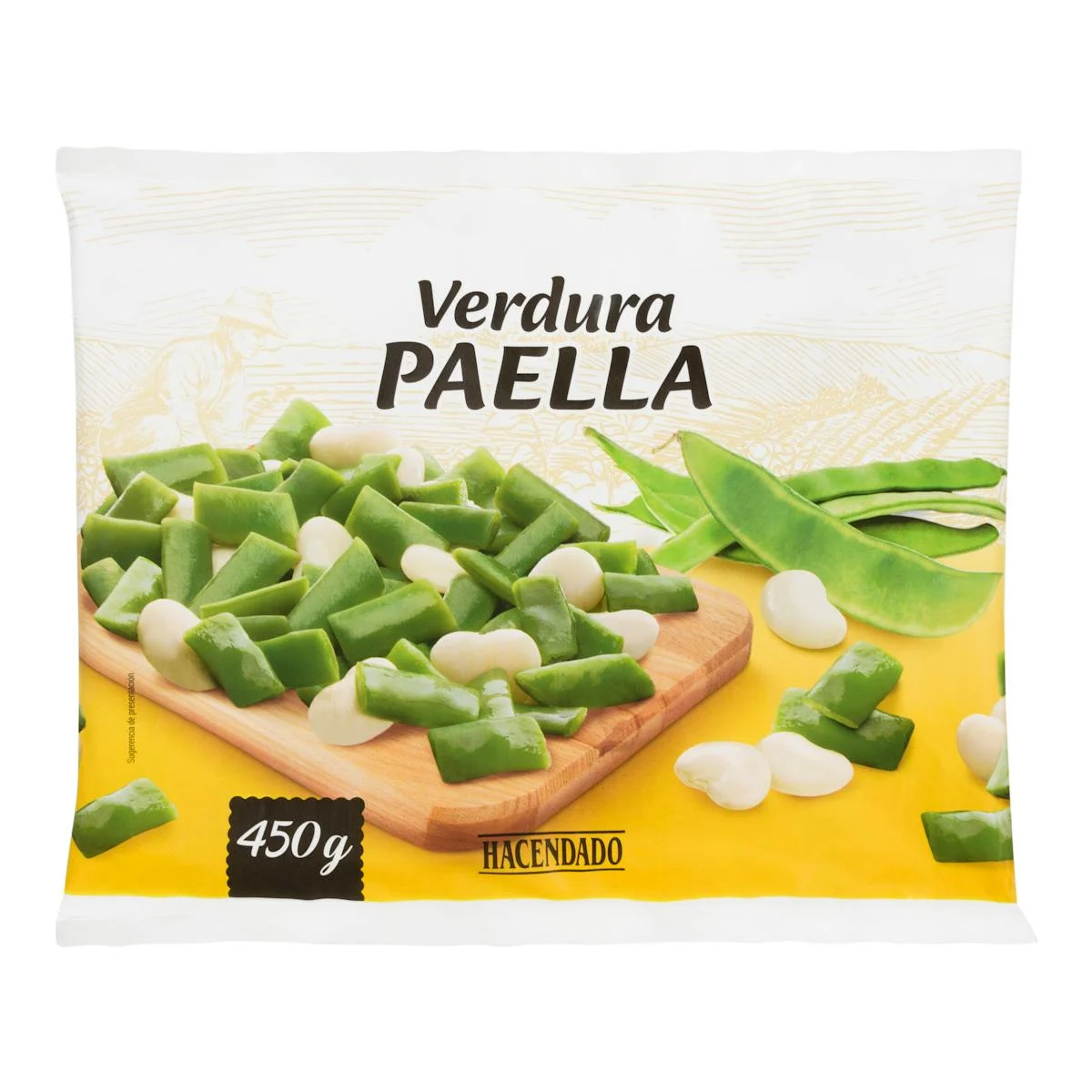 Deep-frozen vegetables for paella Hacendado