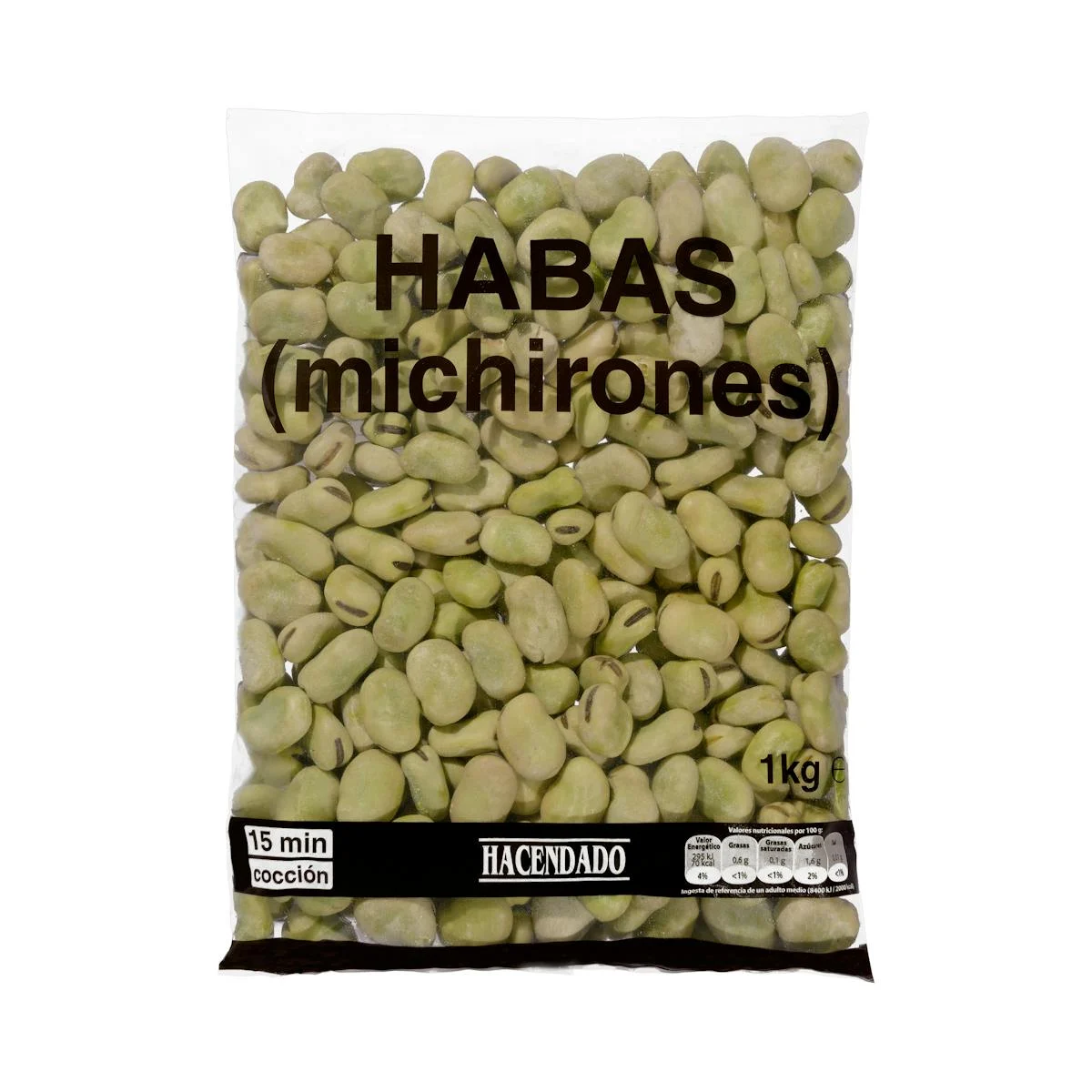 Fèves Michirones Hacendado, surgelées