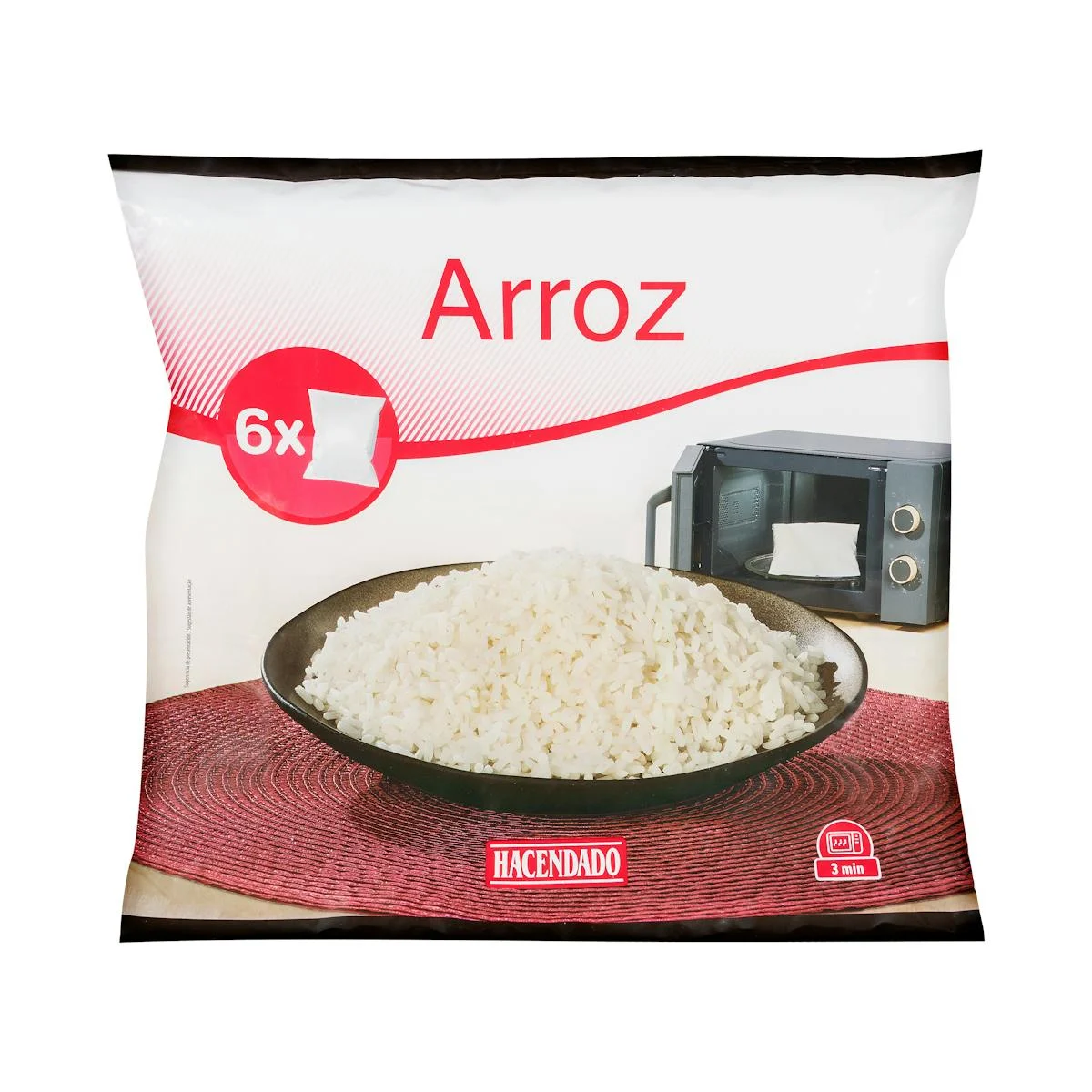 Arròs per a microones Hacendado ultracongelat