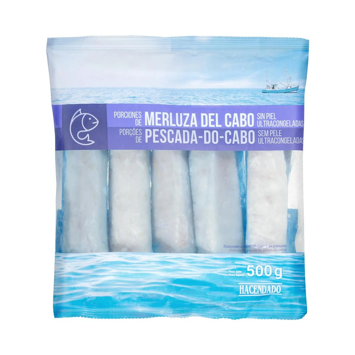 Portions de merlu du Cap sans peau Hacendado surgelées
