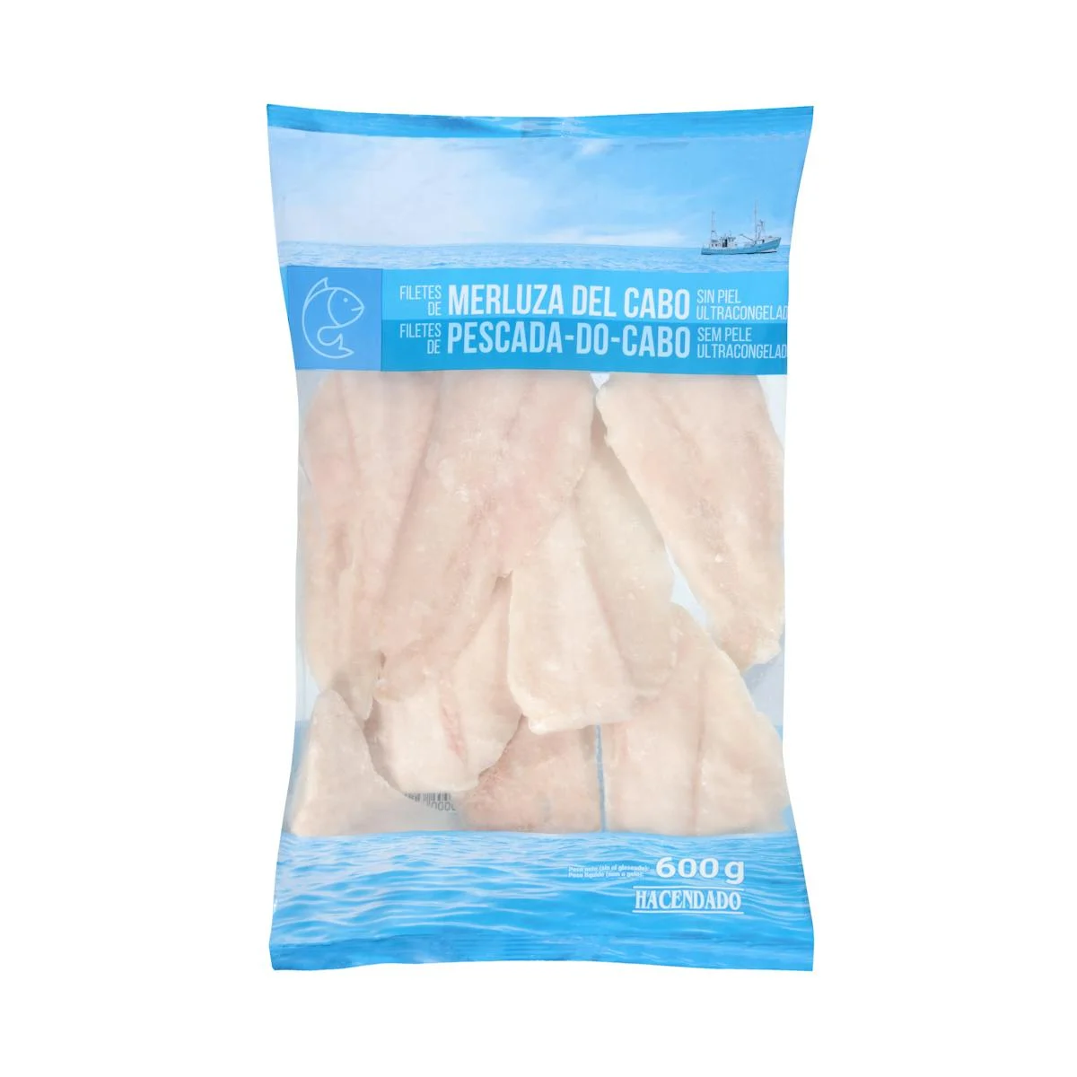 Filets de merlu du Cap sans peau Hacendado, surgelés