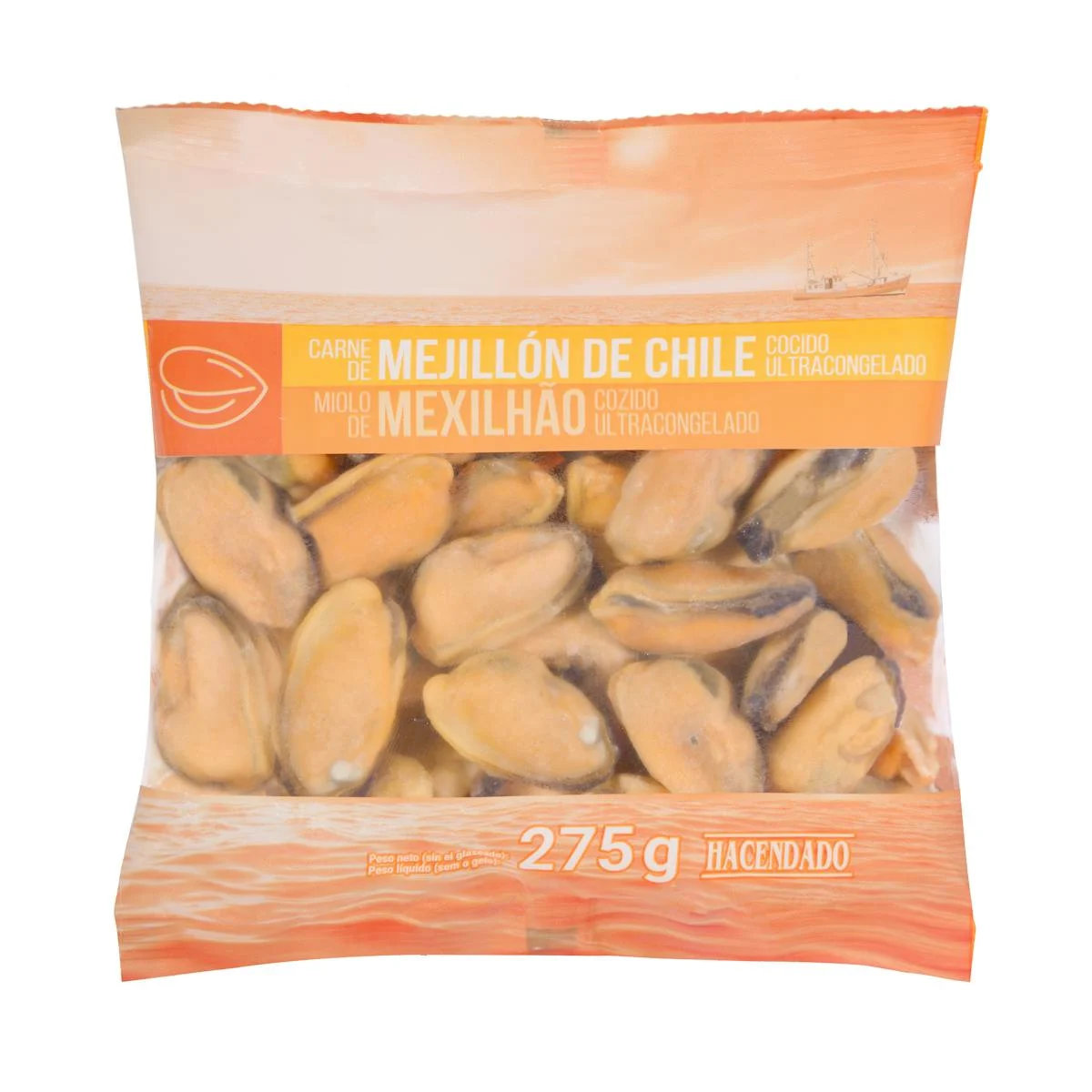 Deep frozen cooked mussel meat Hacendado