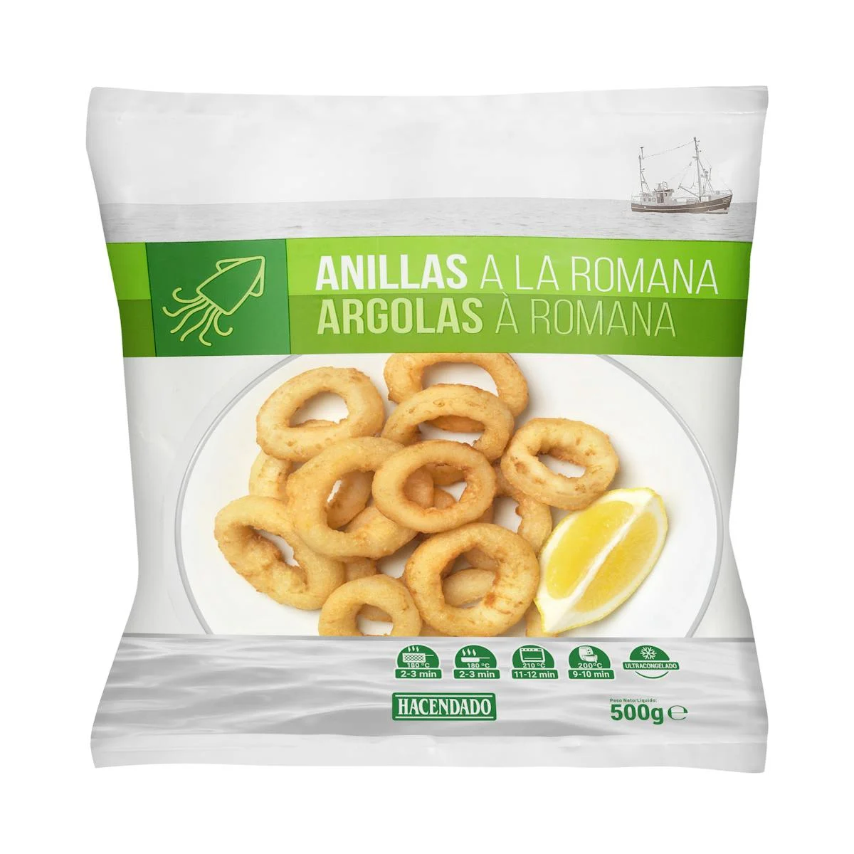 Breaded and fried deep-frozen squid rings Hacendado