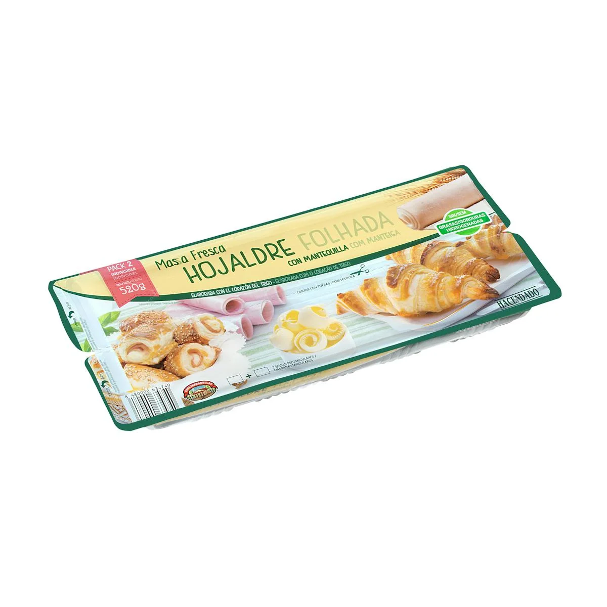 Frischer Blätterteig mit Butter Hacendado