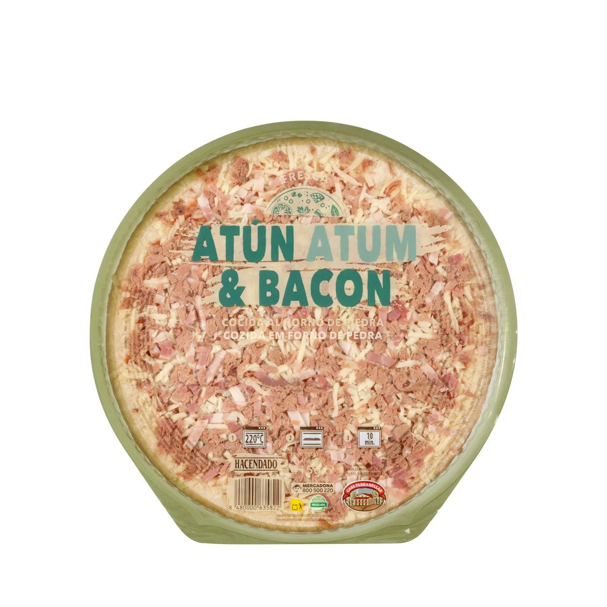 Pizza mit Thunfisch und Bacon Hacendado