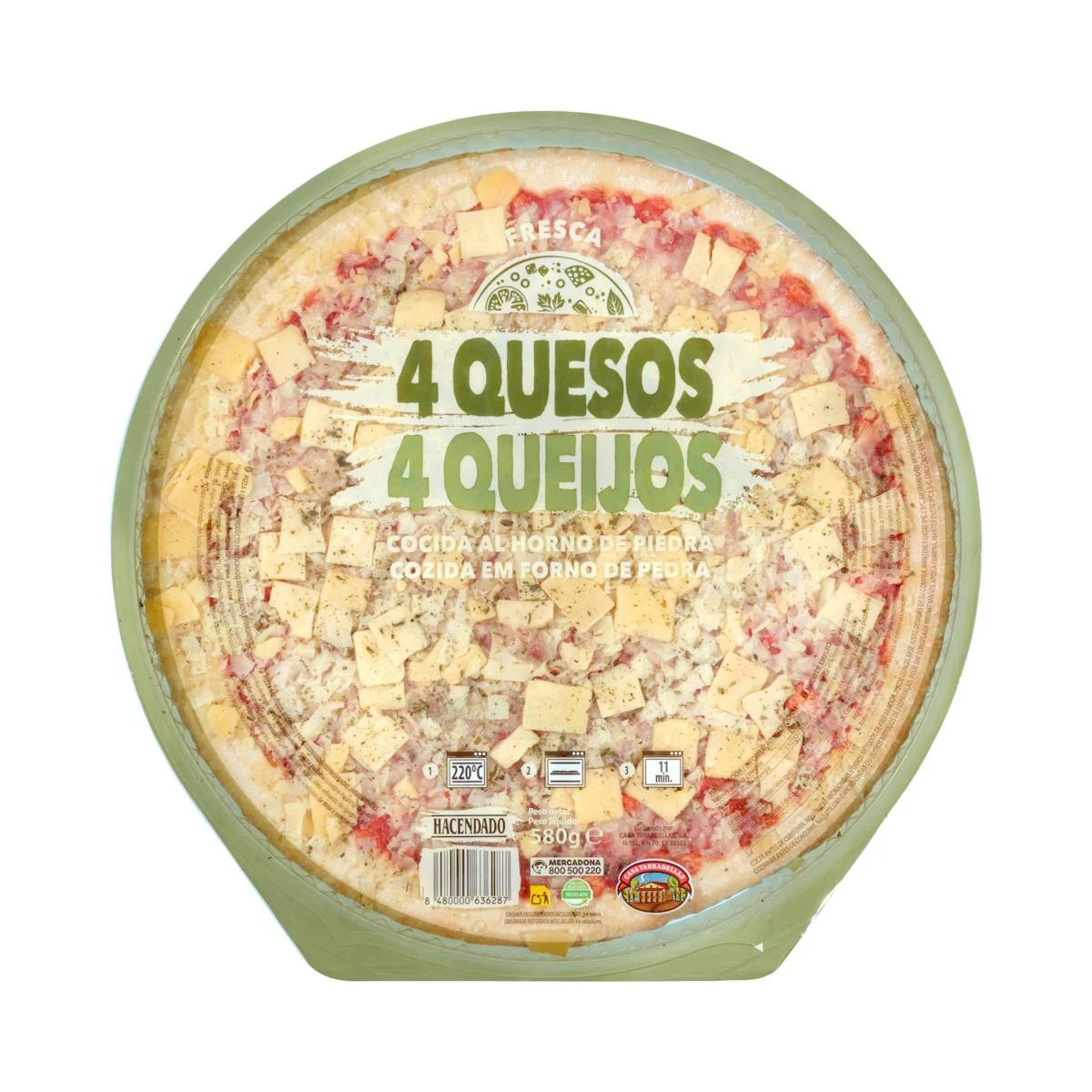 Familienpizza mit 4 Käsesorten Hacendado