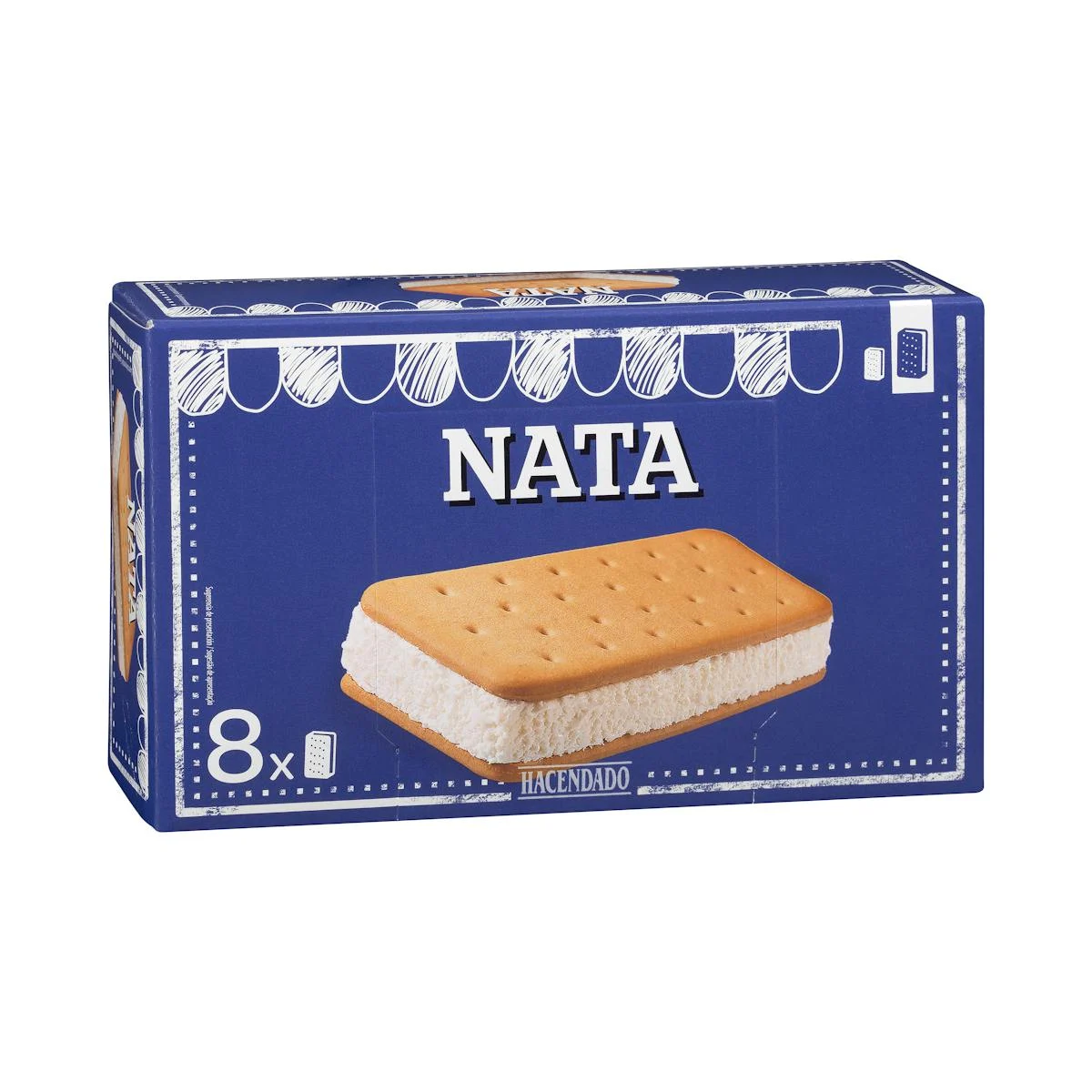 Cream-flavored ice cream sandwich Hacendado