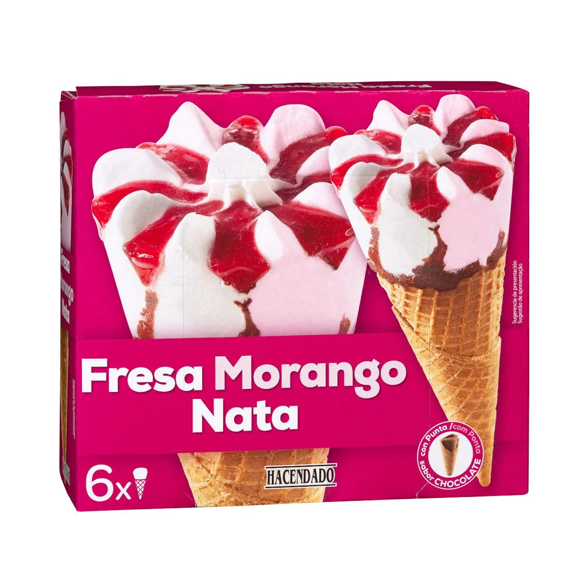 Erdbeer-Sahne-Eiswaffel Hacendado