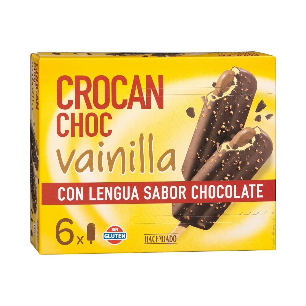 Crocan choc vanilla ice cream with a chocolate flavoured flap Hacendado