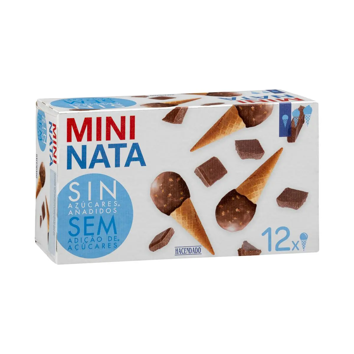 Mini-cône glacé goût crème Hacendado, sans sucres ajoutés