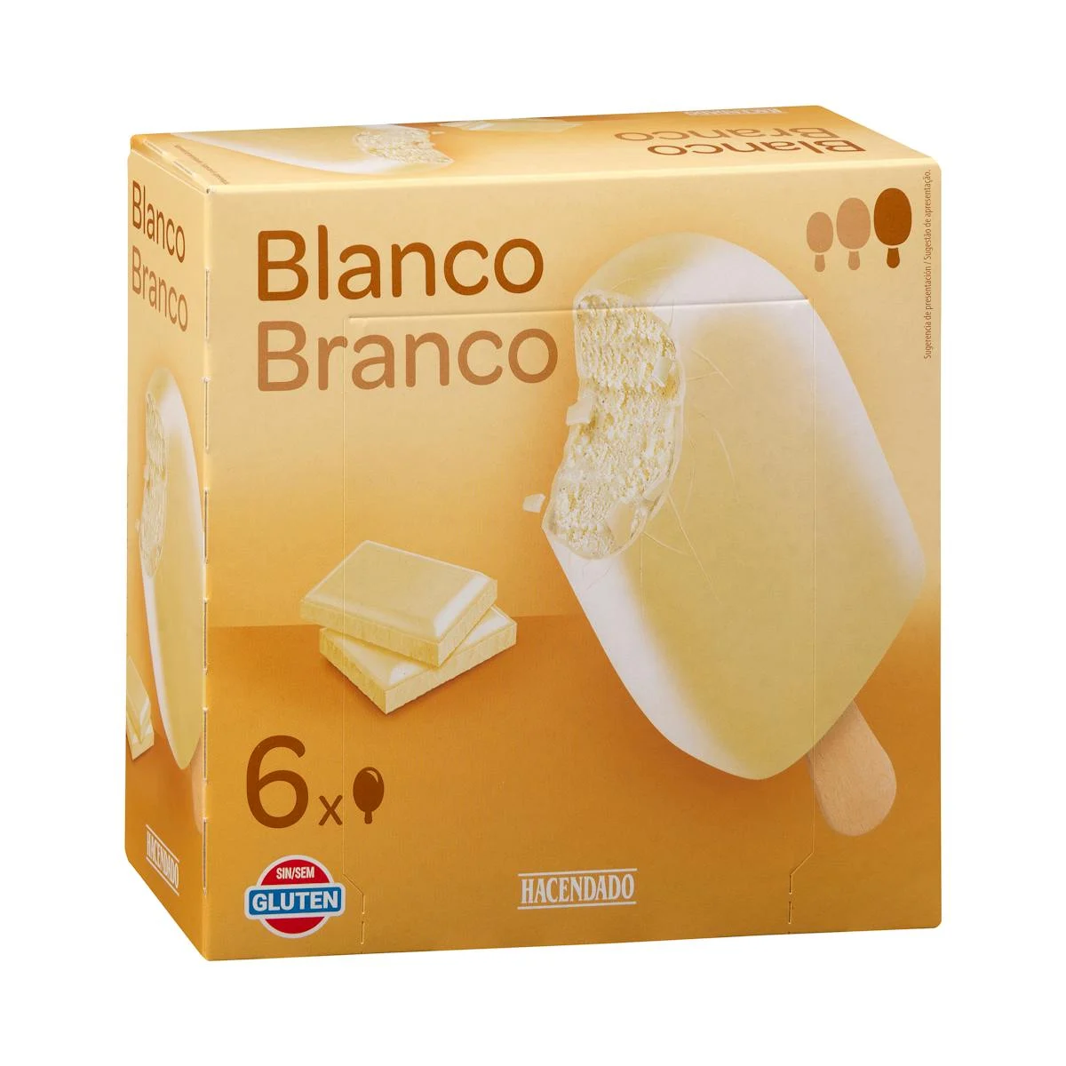 Gelat bombó blanc Hacendado sabor vainilla