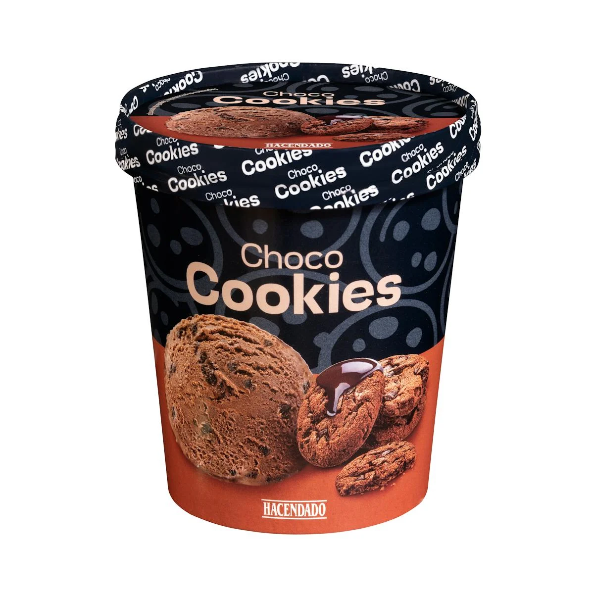 Glace Choco Cookies Hacendado au sirop et aux biscuits au chocolat