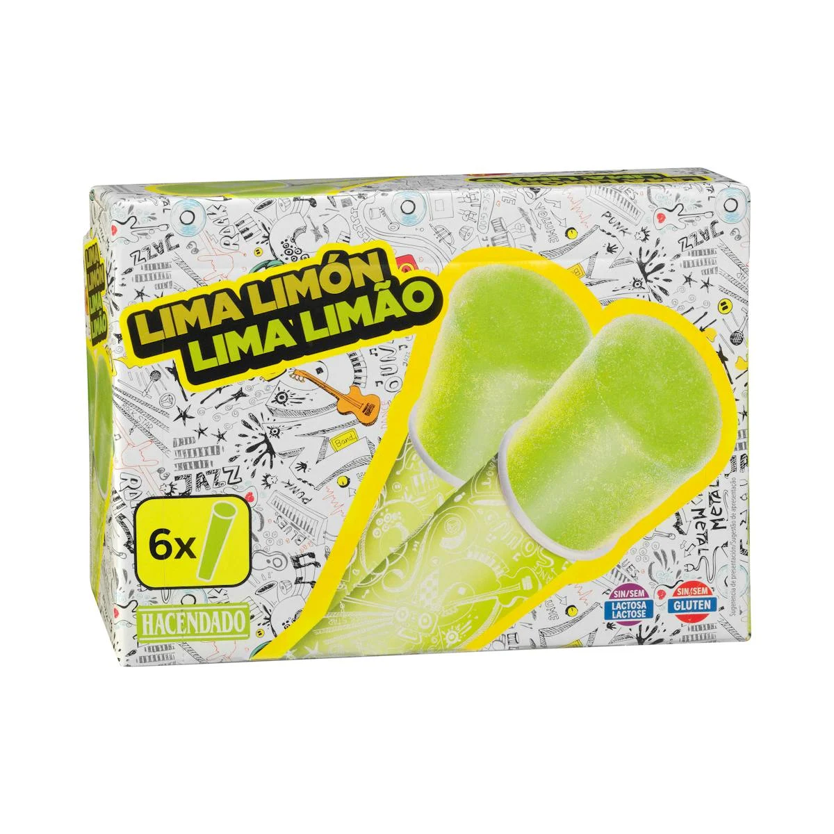 Limetten-Zitronen-Sorbet-Eis Hacendado