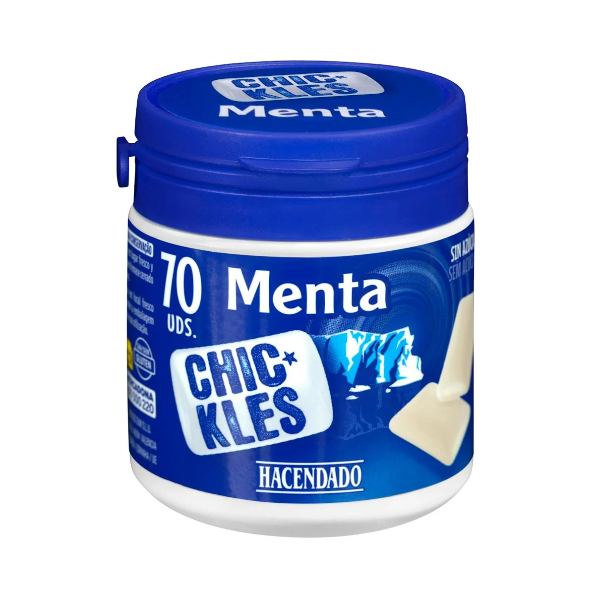 Strong mint sugar-free tablet-style chewing gums tabs Hacendado