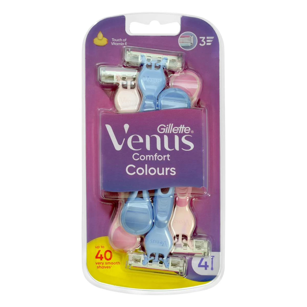 Rasoirs jetables Gillette Venus Colors, 3 lames