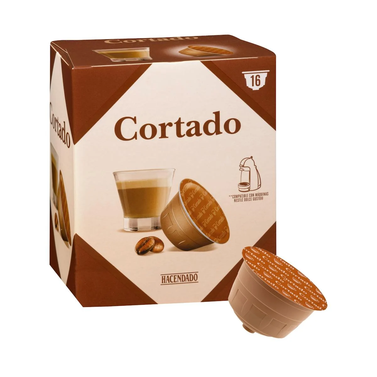 Cortado-Kaffee in Kapseln Hacendado