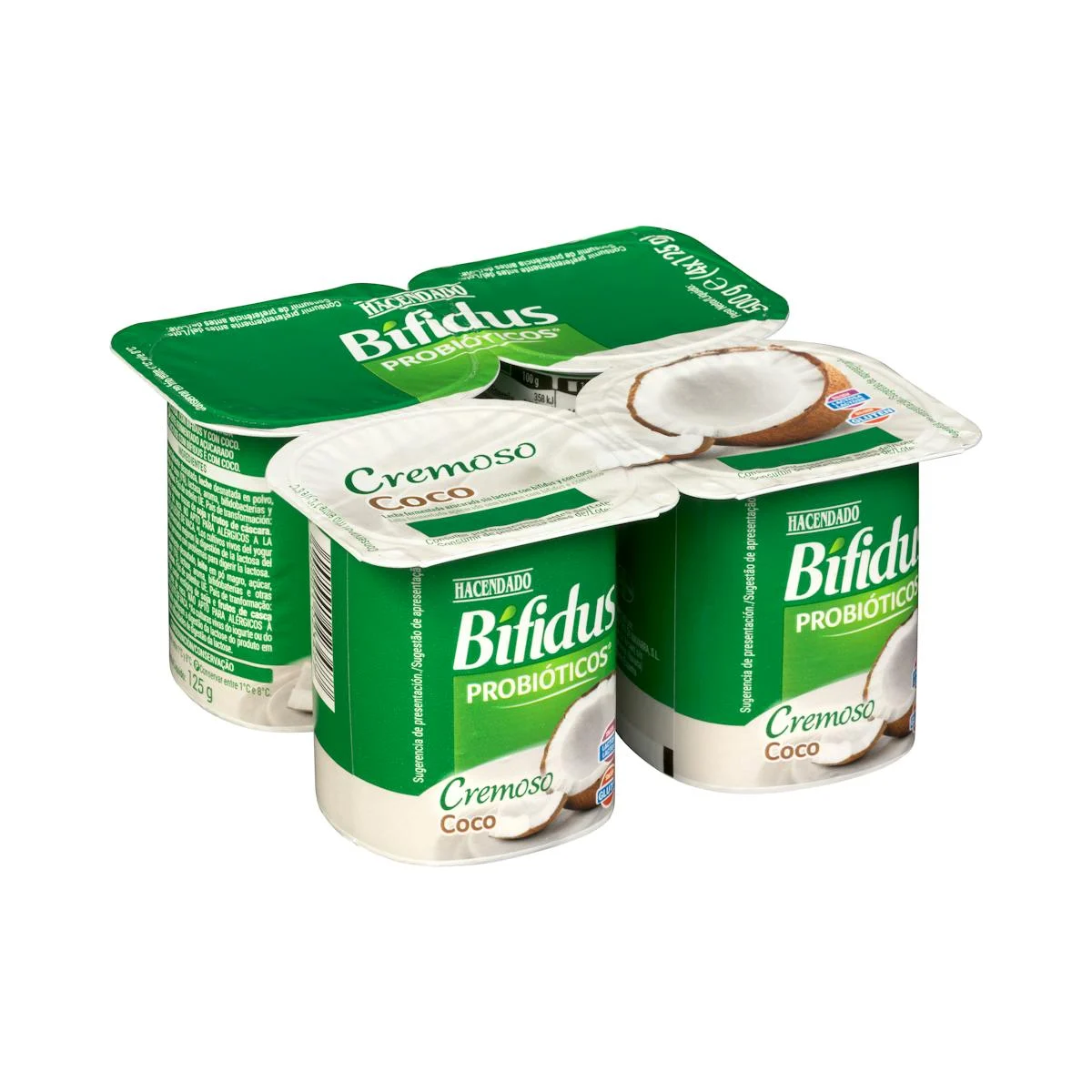 Cremiger Bifidus mit Kokos, Probiotika Hacendado