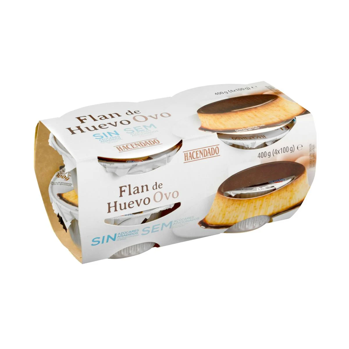 Flam d'ou sense sucres afegits Hacendado