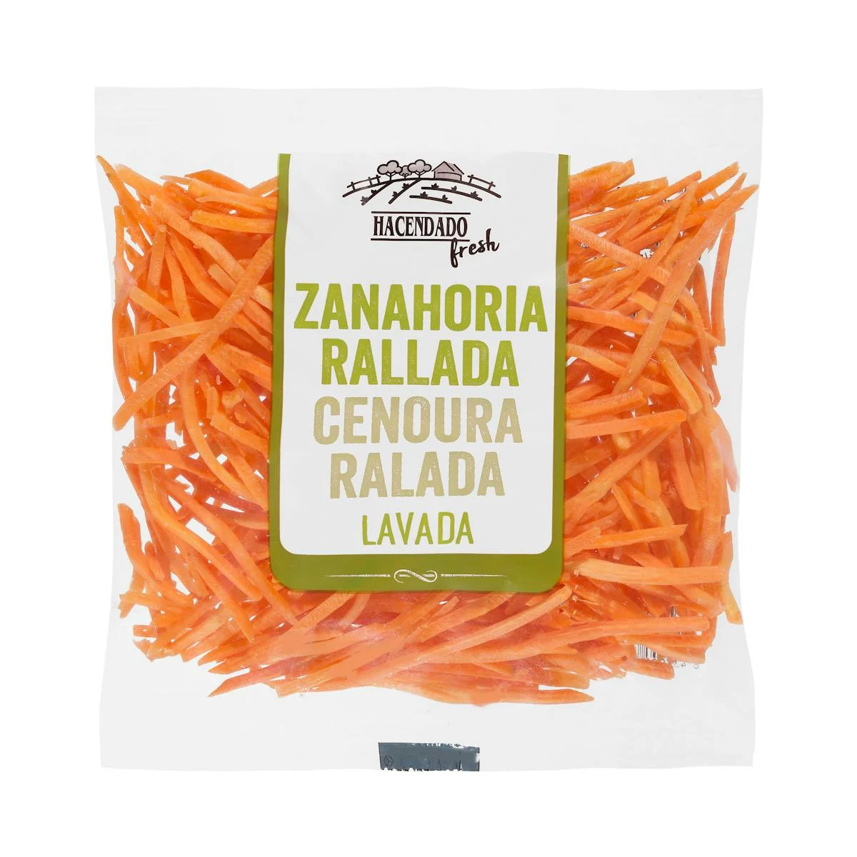 Washed shredded carrot