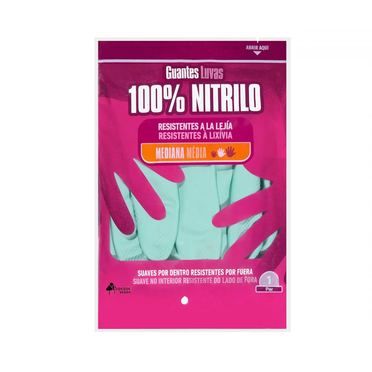 Gants Bosque Verde 100% nitrile, taille moyenne