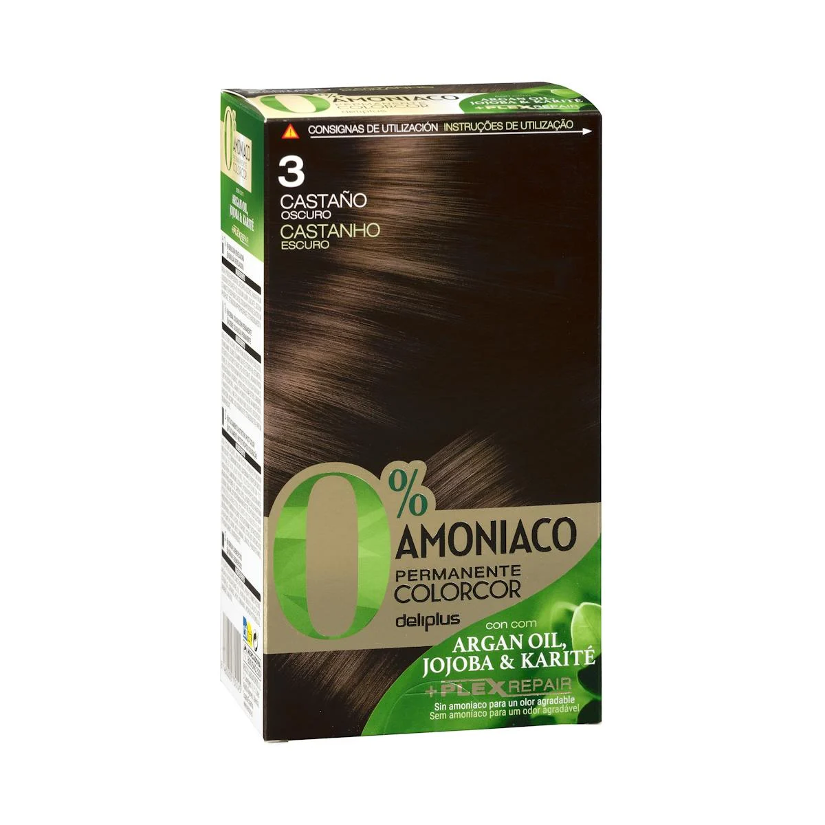 Coloració permanent 3 0% amoníac castany fosc Colorcor