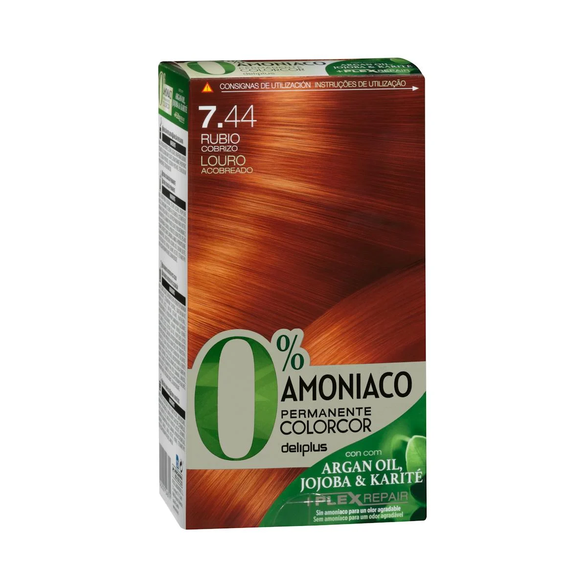 Colorcor 0% ammonia permanent dye 7.44 blonde copper