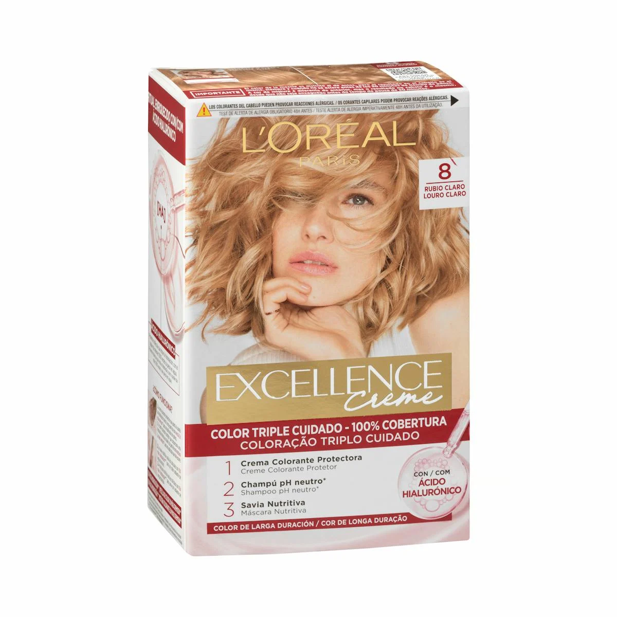 Coloration permanente 8 blond clair Excellence Creme