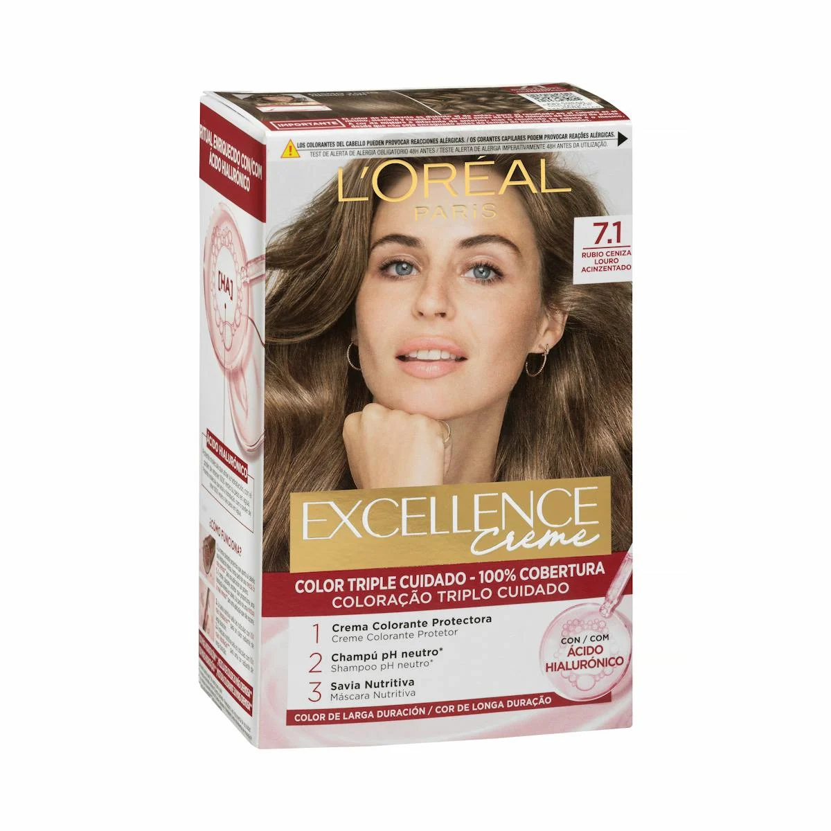Coloració permanent 7.1 ros cendra Excellence Creme
