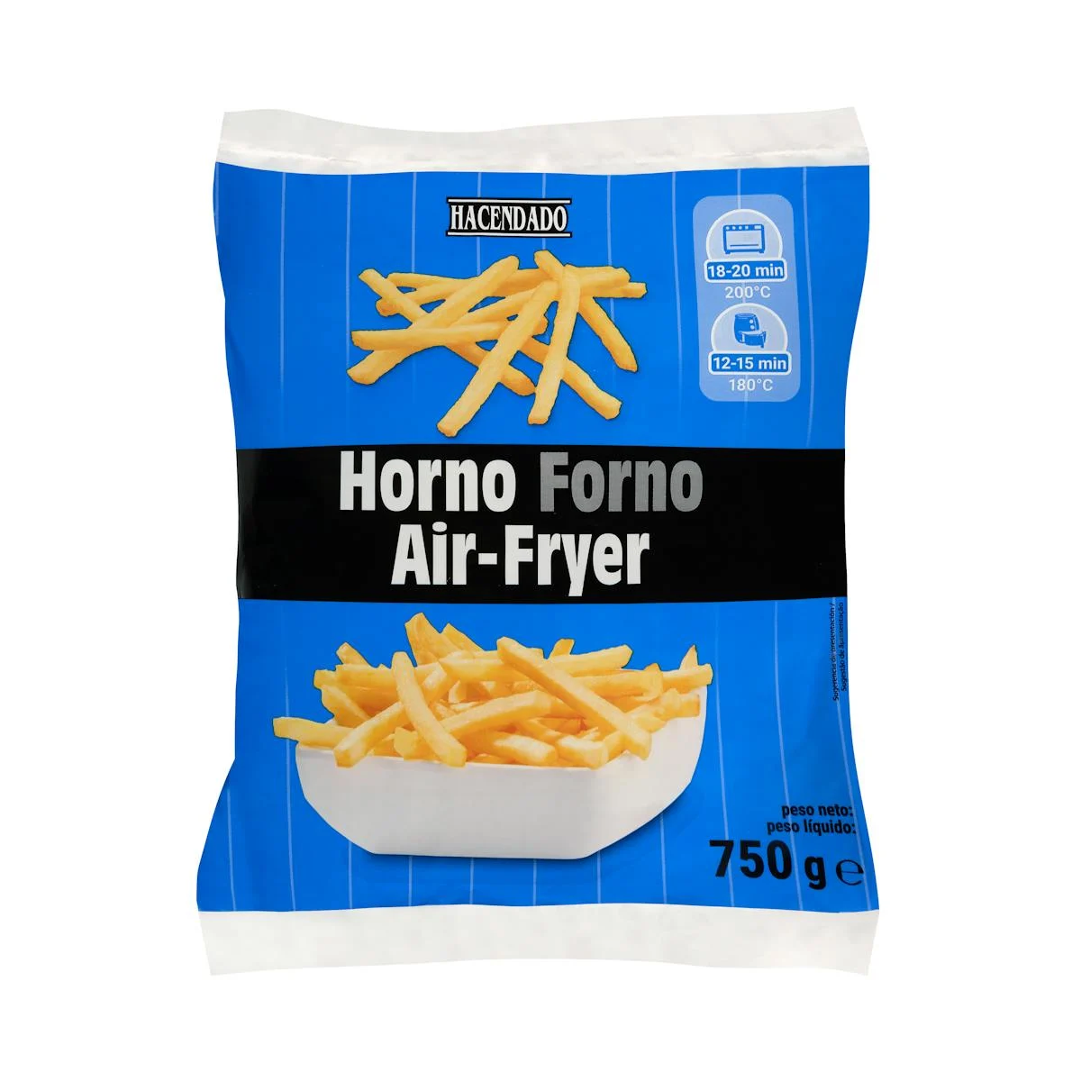 Frites pour four et friteuse à air chaud Hacendado, surgelées