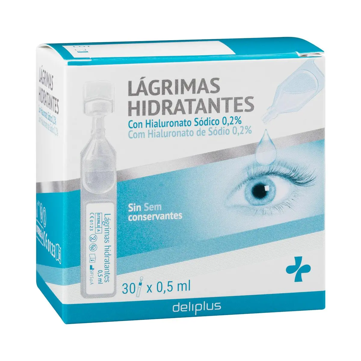 Llàgrimes hidratants per als ulls Deliplus amb hialuronat sòdic 0,2%