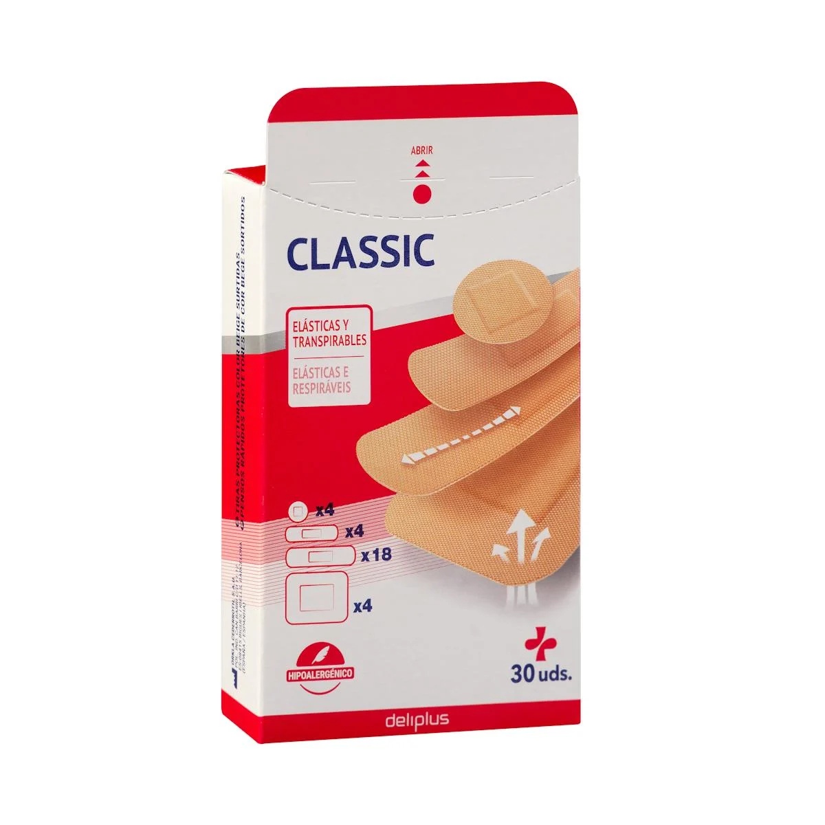 Pansements protecteurs Classic beiges assortis, élastiques et respirants Deliplus