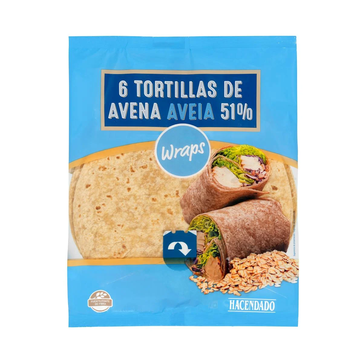 Oat tortillas 51% Hacendado