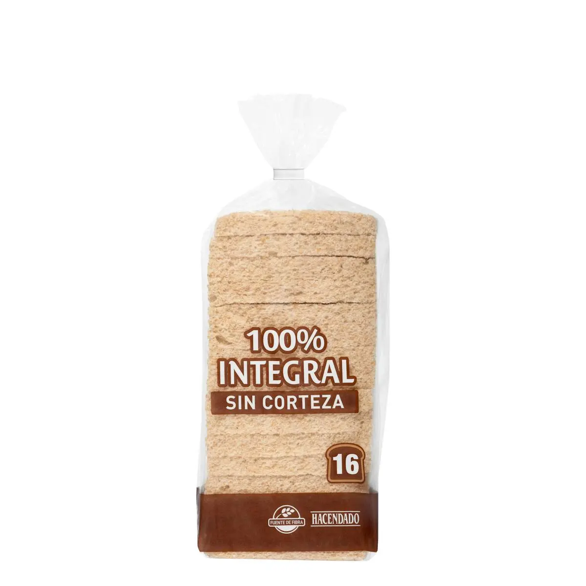 Crustless 100% wholemeal bread Hacendado